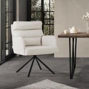 Eetkamerstoel Beige draaibaar met afneembaar rugkussen gestoffeerd tot...