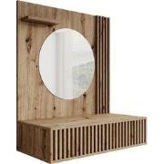 Meubella - Kaptafel Evy - Eiken - 85 cm - Met spiegel