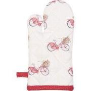 Clayre & Eef Kind Ovenwant 12x21 cm Rood Wit Katoen Fiets