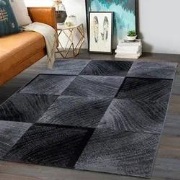 Marlon Modern Zwart / Grijs vloerkleed - Geblokt - 200 X 290 CM