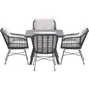 Garden Impressions Lucas tuinset zwart 5-delig - Mina tuintafel 90x90 ...