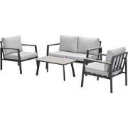 Ricca aluminium loungeset - carbon black - desert sand