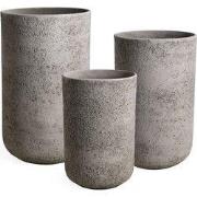 PTMD - Pot Deliahe - Grijs - 37x37x60cm - Set van 3