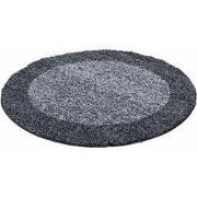 Candy Shaggy Lijstmotief Rond Shaggy vloerkleed - grijs - 200 X 200 RO...
