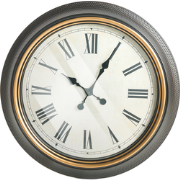 VILLENA - Wandklok - Zwart - Synthetisch materiaal