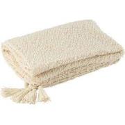 J-Line - Plaid Kwasten Katoen Crème - 180x130x1cm