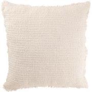 J-Line - Kussen Gerafelde Randen Katoen/polyester Wit - 50x50x12cm