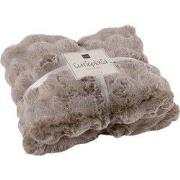 J-Line - Plaid Wave Polyester Taupe - 180x130x2cm