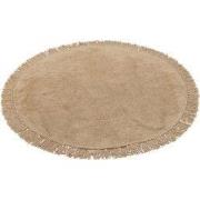 J-Line - Tapijt Rond+franjes Donker Beige - 150x150x2cm