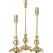 J-Line - Set Van Drie Kandelaars Grane Aluminium Goud - 10x10x38cm