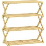 4goodz Schoenenrek met 4 niveaus - bamboe -  tot 12 paar schoenen