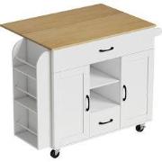 4goodz Keukentrolley -uitklapbaar werkblad - soft-close deuren - Wit