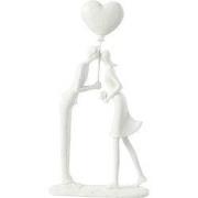 J-Line - Koppel Kus Hart Ballon Poly Wit - 15x5.5x30cm