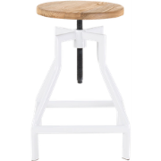 Lage draaibare kruk wit - in hoogte verstelbaar