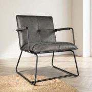 Industriële fauteuil antraciet eco-leer Hailey