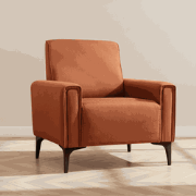 Moderne fauteuil koperkleurige stof Horizon