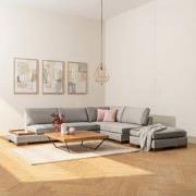 Hoekbank Rechts Tulip Licht Grijs - Met Hocker