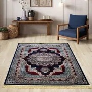 Isfahan vloerkleed - Oosters Medaillon Klassiek - Blauw / Rood - 160 X...