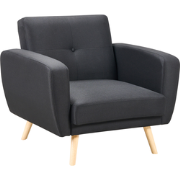 FLORLI - Fauteuil - Zwart - Polyester