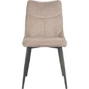 LABEL51 Eetkamerstoel Riv - Clay - Stof - Zwart Metalen Frame