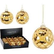 Kerstbal glas 8 cm 2ass goud