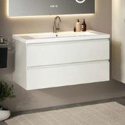 Badkamermeubel Sena - 100cm - Wit - Wastafel Wit