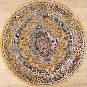 Picasso Sedona Rond Vintage Vloerkleed - Multi / Geel - Laagpolig- 200...