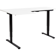 DESTINES - Elektrisch bureau - Zwart/Wit - Linkszijdig - Vezelplaat