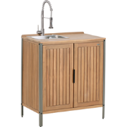IVREA - Buitenkeukenkast 2-deurs met spoelbak - Bruin - Acaciahout