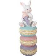 Clayre & Eef Decoratie Beeld Konijn 7x7x20 cm Wit Kunststof