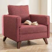 Landelijke fauteuil Bordeauxrood melange geweven stof Bella