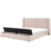 NOYERS  - Waterbed opbergruimte - Pastelroze - 180 x 200 cm - Fluweel
