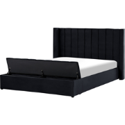 NOYERS - Waterbed met opbergruimte - Zwart - 180 x 200 cm - Fluweel