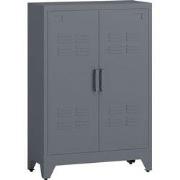 4goodz Dossierkast Metaal met Lamellendeuren - 33x75x110 cm - Grijs