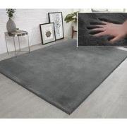 Fluffy vloerkleed - Effen Hoogpolig Super Zacht - Grijs - 80 X 150 CM