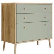 Meubella - Ladekast Wally - Licht eiken - Groen - 90 cm