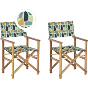 CINE  - Tuinstoel set van 2 - Groen/Wit/Abstract - Polyester
