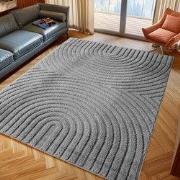 Japandi ART - Scandinavisch Vloerkleed - Laagpolig Effen - Grijs- 240x...