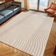 Japandi ART - Scandinavisch Vloerkleed - Laagpolig Effen - Creme Wit- ...