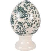 Clayre & Eef Decoratie Beeld Ei Ø 12x19 cm Beige Keramiek