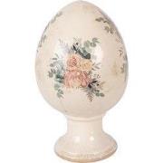 Clayre & Eef Decoratie Beeld Ei Ø 17x28 cm Beige Keramiek
