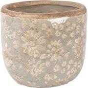 Clayre & Eef Bloempot Ø 10x9 cm Grijs Keramiek