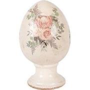 Clayre & Eef Decoratie Beeld Ei Ø 15x24 cm Beige Keramiek