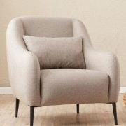 Scandinavische fauteuil Beige gemêleerde linnen stof met kussen Venus