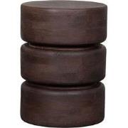 LABEL51 Bijzettafel Milly - Espresso - Mangohout - 35 cm - Rond