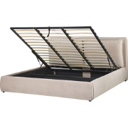 BAJONNA - Bed met opbergruimte - Beige - 180 x 200 cm - Fluweel