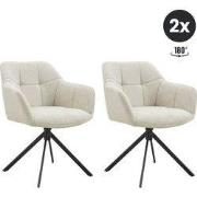 2x Eetkamerstoel Jesse - Linnen Beige