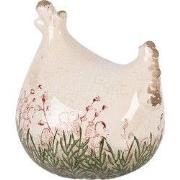 Clayre & Eef Decoratie Beeld Kip 12x11x13 cm Beige Keramiek