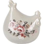 Clayre & Eef Decoratie Beeld Kip 12x11x13 cm Grijs Keramiek