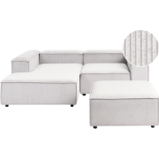 ARDAL - Hoekbank met ottomaan - Off-white - Rechtszijdig - Corduroy